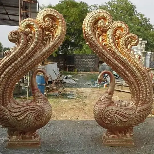 Gold FRP peacock pair