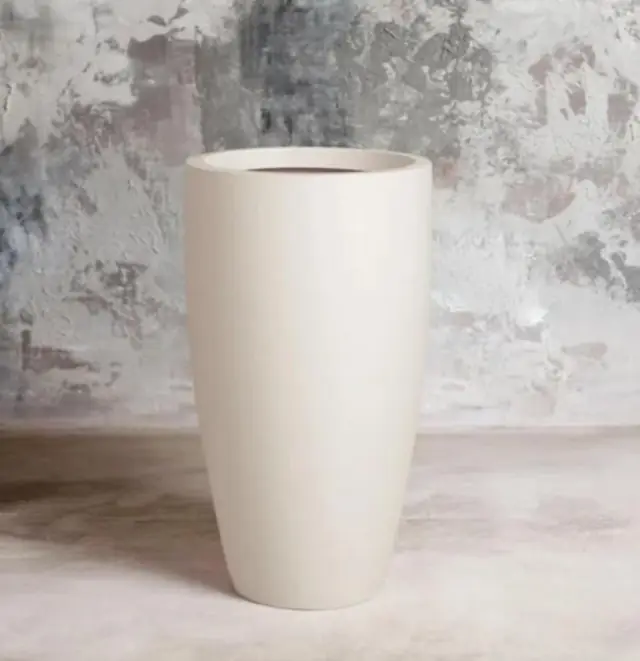 Tall white FRP planter