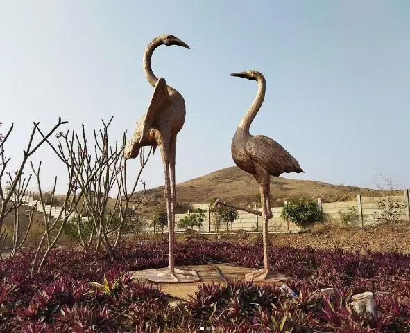 FRP flamingo sculptures
