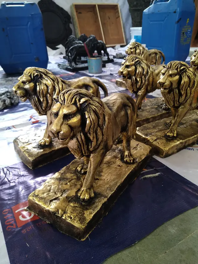 Gold FRP lions