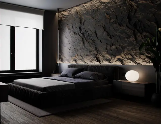 Rock Finish Wall Cladding — Neela Villa