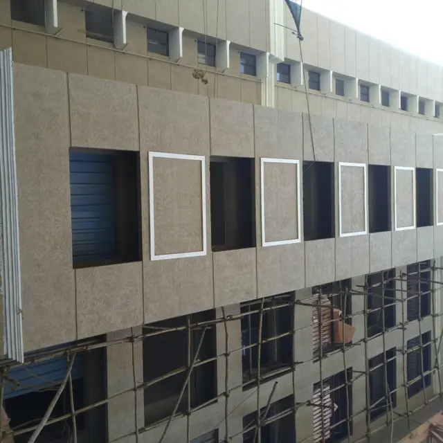 FRP square bands on a building