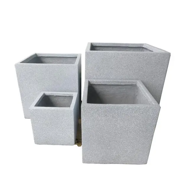 Grey square FRP planters